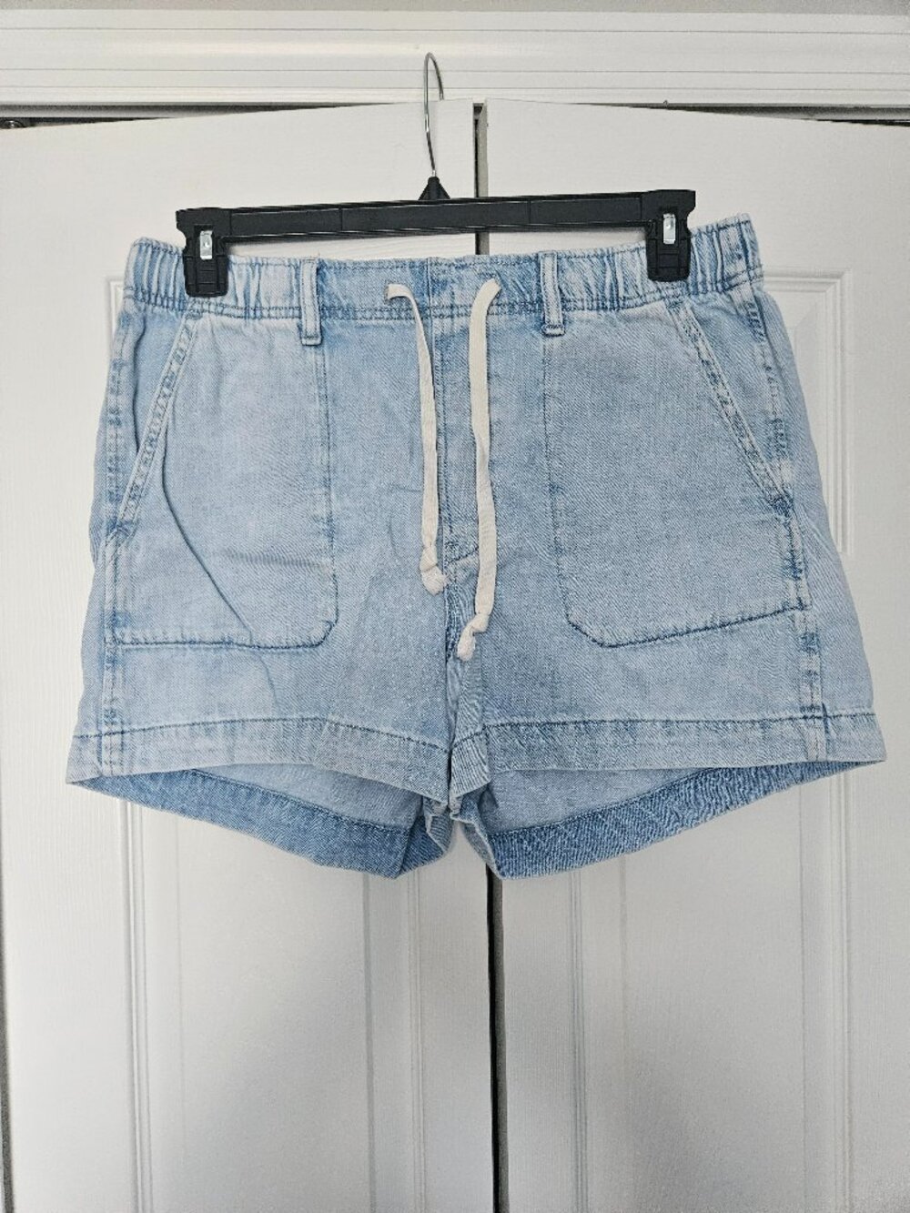 Light Blue Cotton Shorts